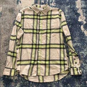 Urban outfitters lime green plaid shirt
